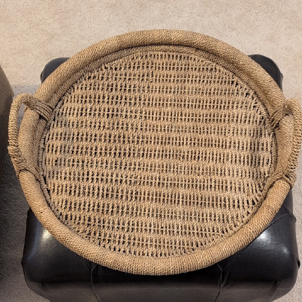 Woven Tan Decorative Tray